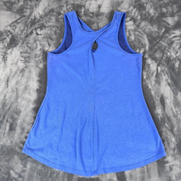 The North Face Breezeback Cuout Tank Top Size Medium Heathered Blue Soft Running - Picture 6 of 7
